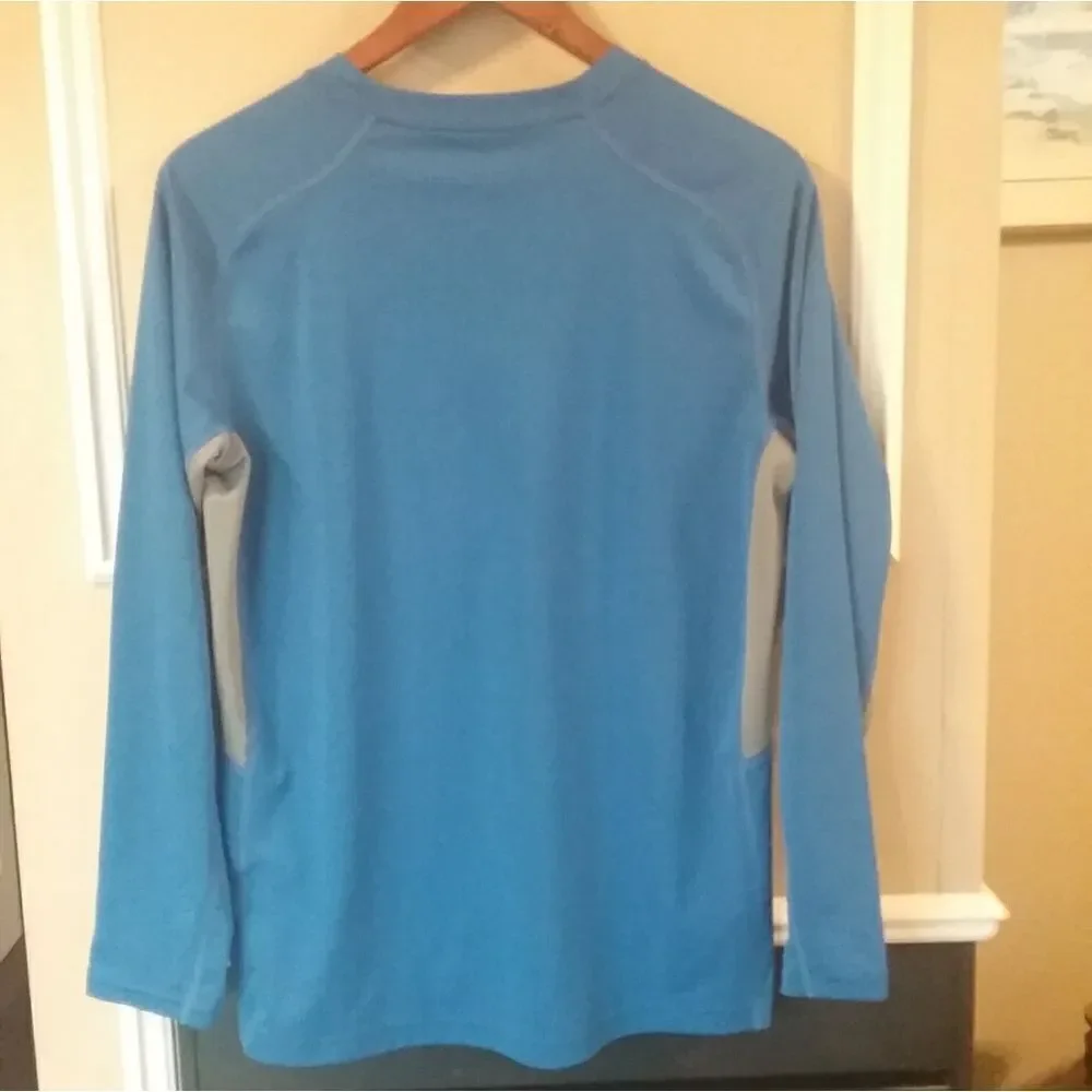 Nike GFX Legacy Blue Graphic Print Dri Fit Crew Neck Long Sleeve Size XL